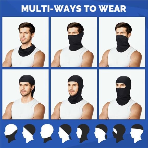 6 Pack Balaclava Ski Face Mask: Cooling Neck Gaiter Full Head Mask Face Cover - Picture 6 of 7